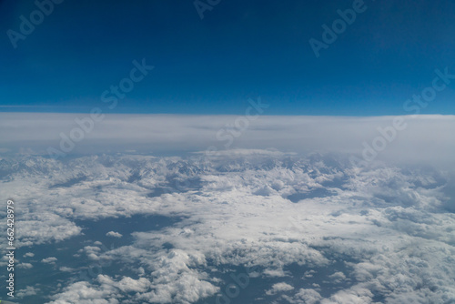 View of the earth from an airplane window