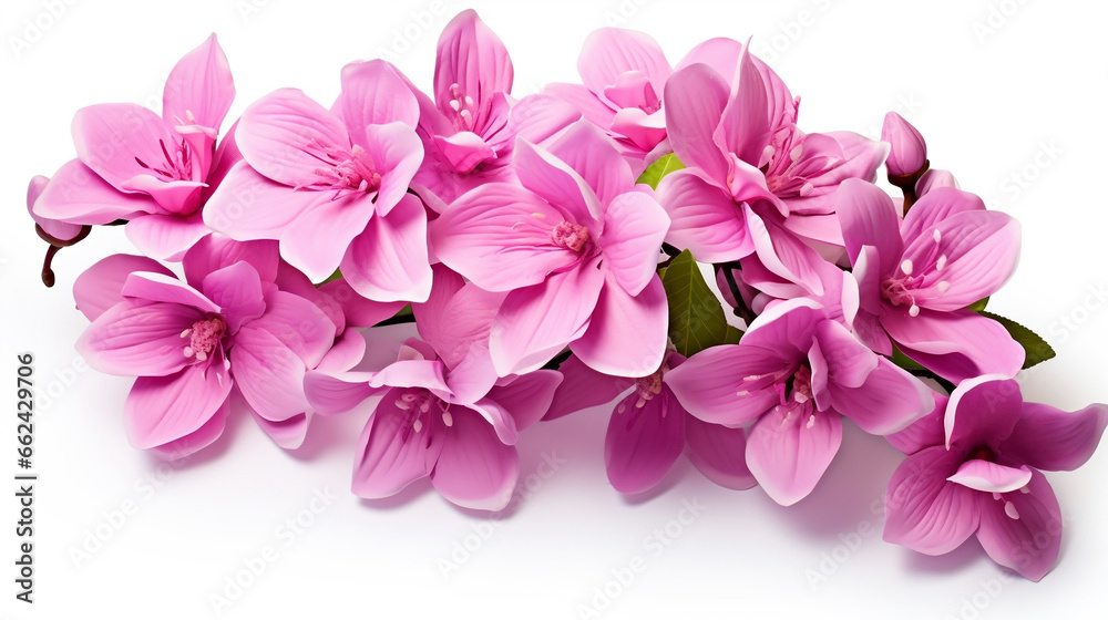 Isolated Flowers, Vibrant Blooms on a White Background