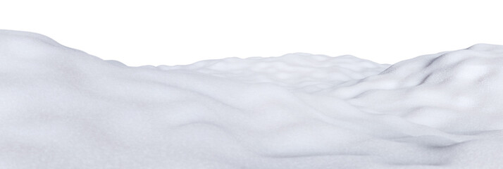 Isolated snow hills landscape. Winter snowdrift background.