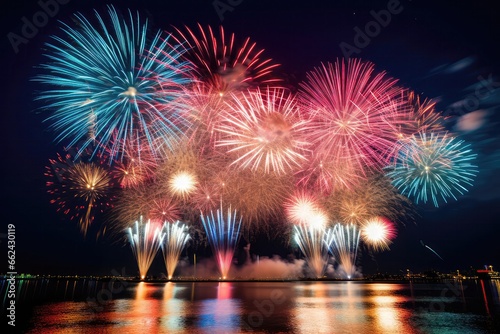 Vivid Display Of Colorful Fireworks