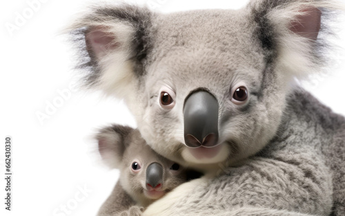 Koala In the Heart of the Wild Love on a Clear Surface or PNG Transparent Background.