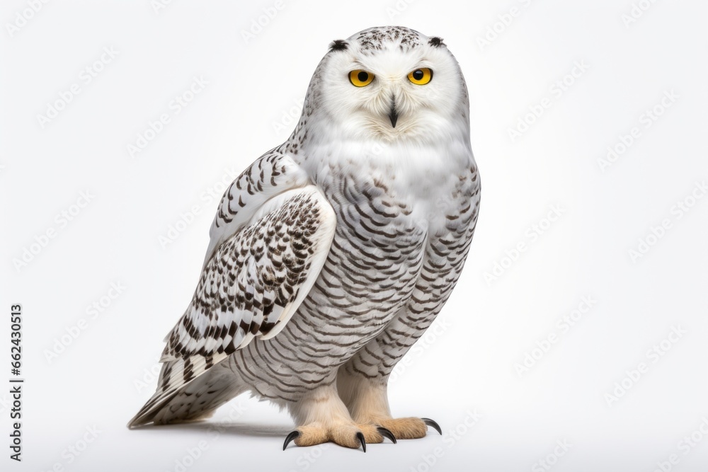 Close-up studio portrait of owl. Design blank Close-up studio portrait of owl. Design blank