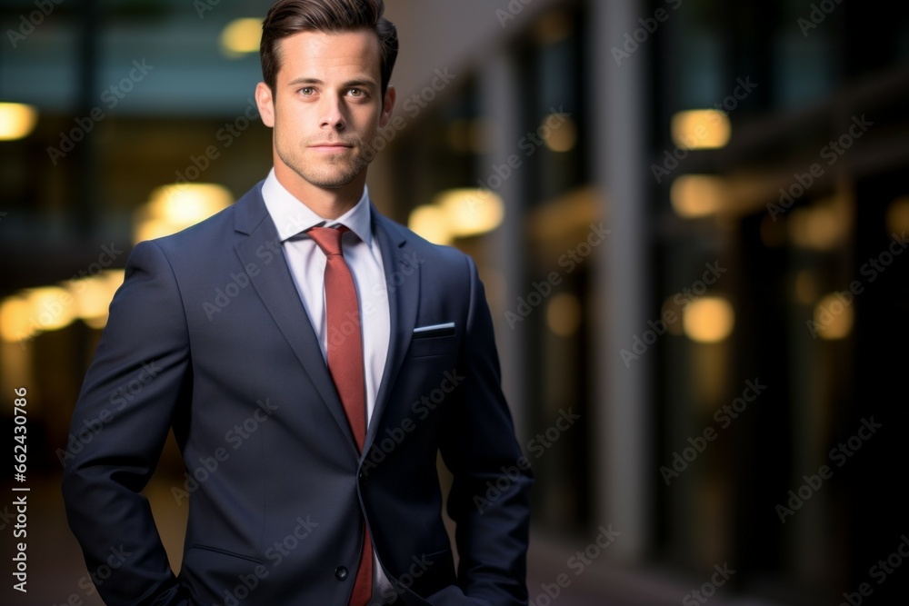 The man is a successful businessman. Portrait with selective focus and copy space The man is a successful businessman. Portrait with selective focus and copy space