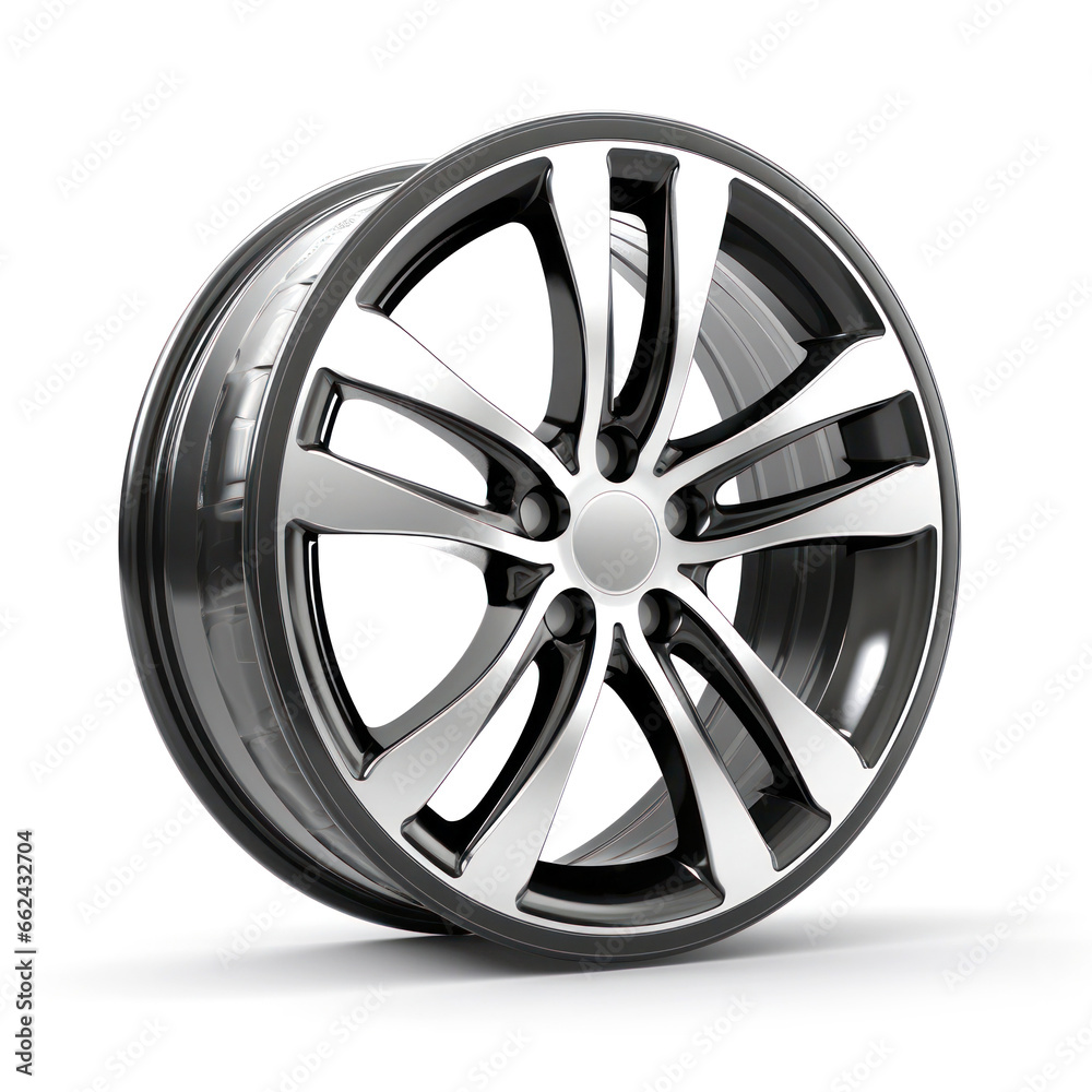 Obraz premium Alloy car disk, wheel isolated on white background