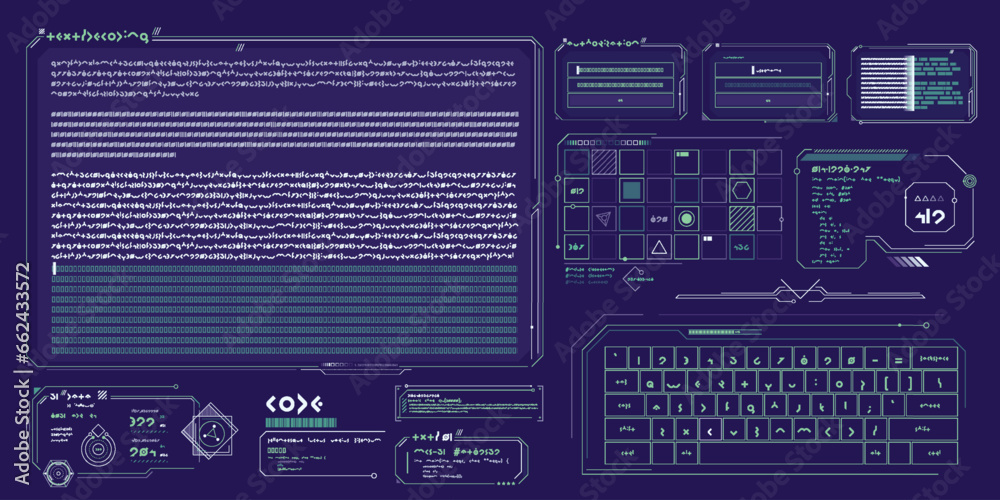 Vector data elements for sci-fi interface infographics. Vector data elements for sci-fi interface infographics.