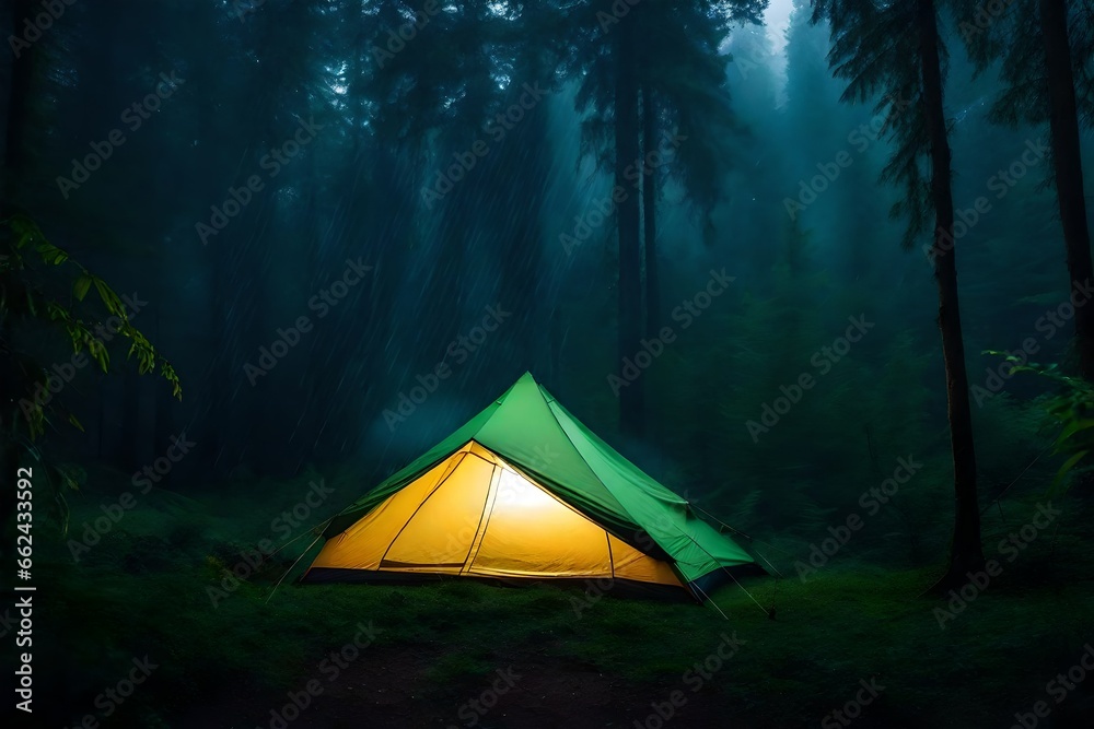 tent in the forest