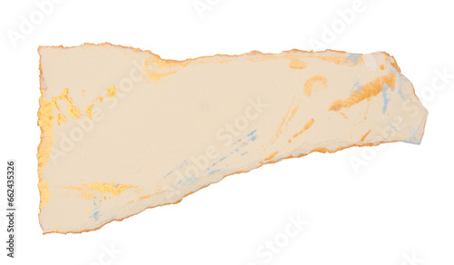 PNG Torn empty old grunge gold pieces texture painting paper isolated on transparent background.