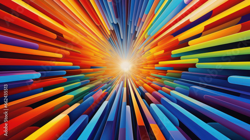 Vibrant Perspective Lines in Abstract Art