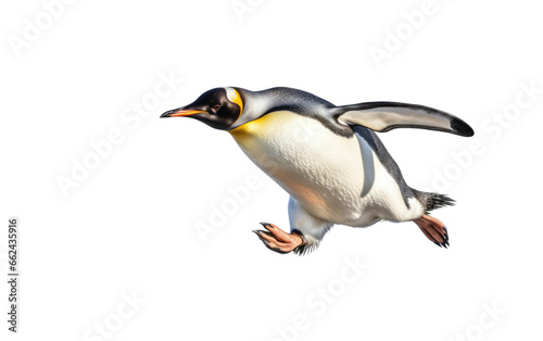 Penguin Running with Passion Speed At Target on a Clear Surface or PNG Transparent Background.