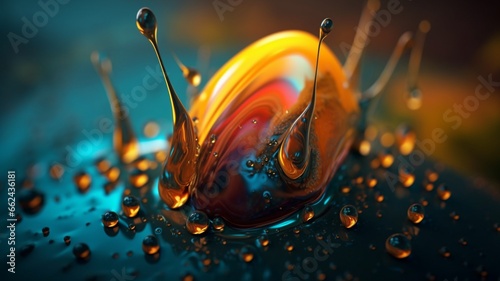 Imaginative droplet colorful cartoon creature design illustration picture AI generated art