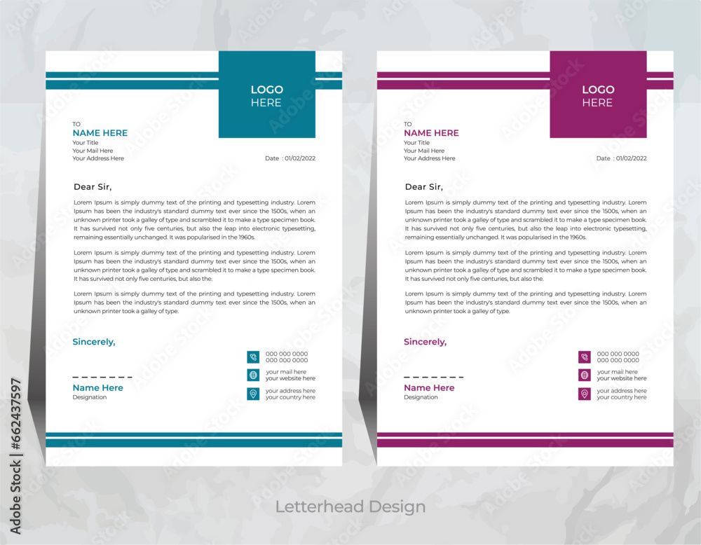 Obraz premium vector professional letterhead template design for your business |