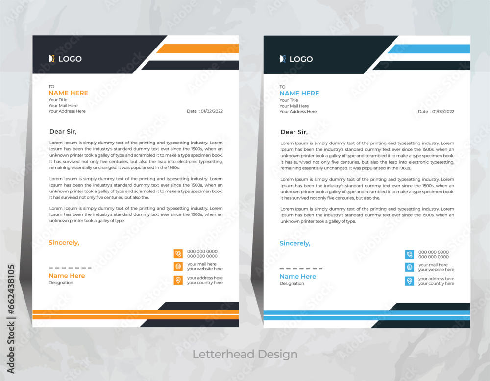 vector professional letterhead template design for your business |