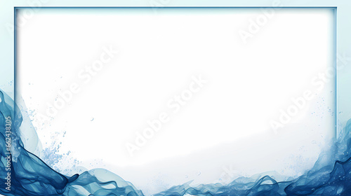 frame with ocean design, abstract water border with negativ space, empty space template