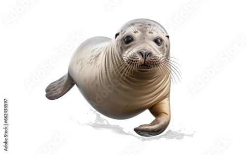 Seal Running with Passion Speed At Target on a Clear Surface or PNG Transparent Background.