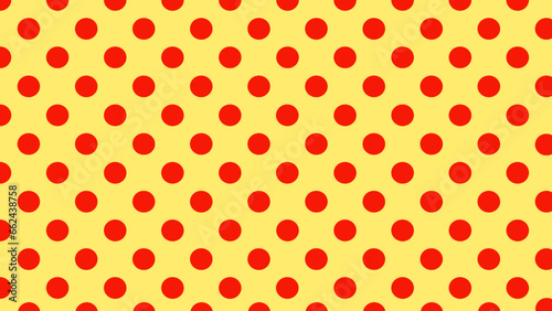 Yellow background seamless pattern with red dots