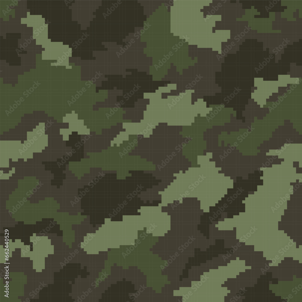 Green camouflage seamless vector background. Vector pattern Green camouflage seamless vector background. Vector pattern
