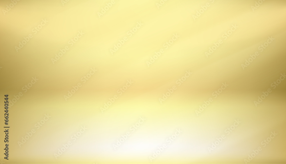 Empty golden studio with light of the window. Vector 3d illustration - obrazy, fototapety, plakaty 