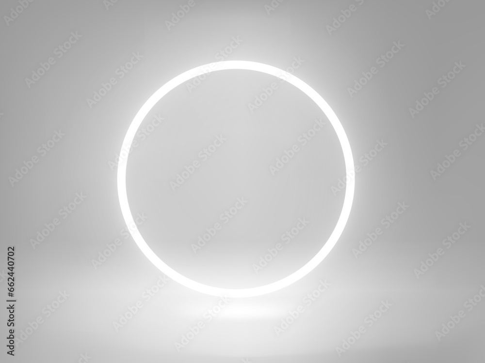 Circle empty frame on bright background. 3d vector showcase with copy space Circle empty frame on bright background. 3d vector showcase with copy space