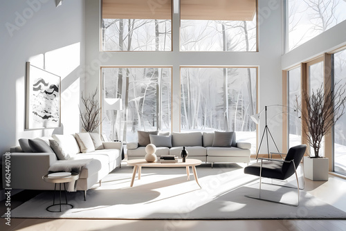 modern living room with furniture