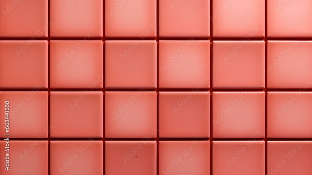 Pattern of Ceramic Tiles in light red Colors. Top View