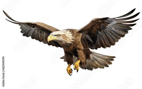 Eagle Racing Realistic In Motion on a Clear Surface or PNG Transparent Background.
