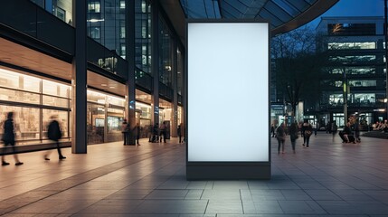 Mock up with big poster in city,