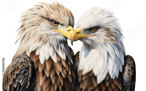 Eagle Running Wild with Love on a Clear Surface or PNG Transparent Background.