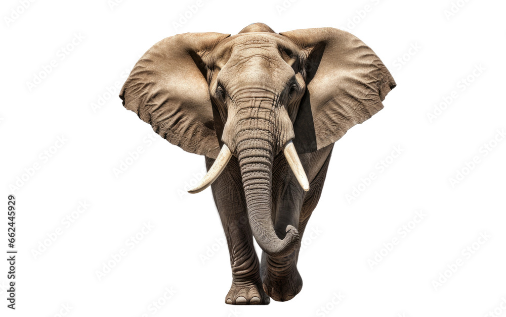 Elephant Racing From Hunter with Passion on a Clear Surface or PNG Transparent Background.