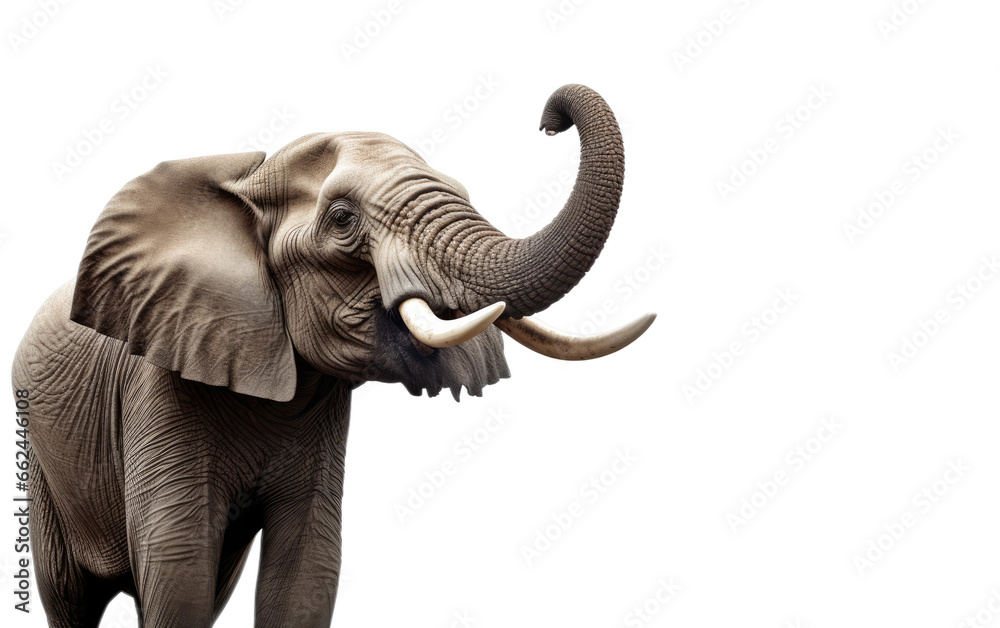 Obraz premium Elephant Roaring in the Wild on a Clear Surface or PNG Transparent Background.