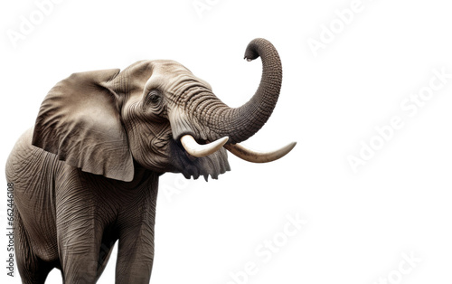 Elephant Roaring in the Wild on a Clear Surface or PNG Transparent Background.