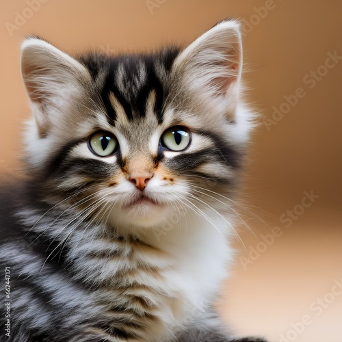 A cute and fluffy kitten in a playful pose2, Generative AI