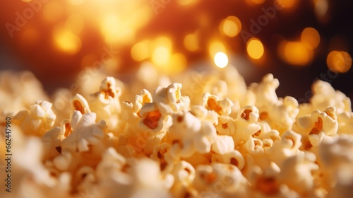 A close up view of popcorn on a table