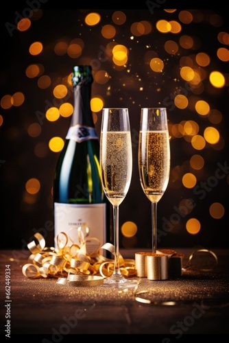 Celebrating Holidays and New Year with champagne