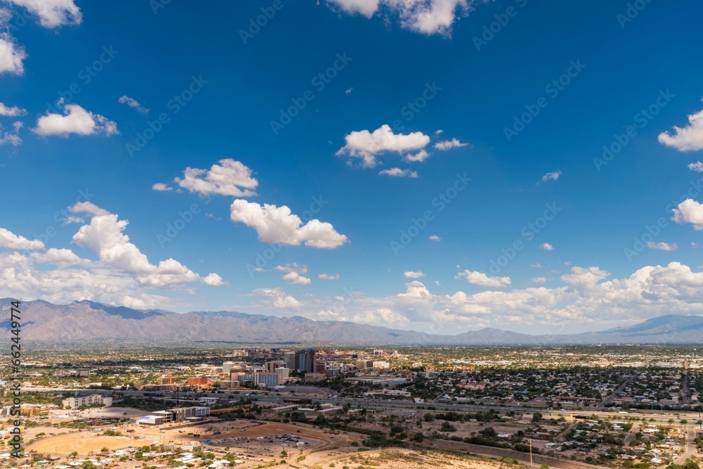 Aerial Vista of Tucson, Arizona - 4K City Skyline View