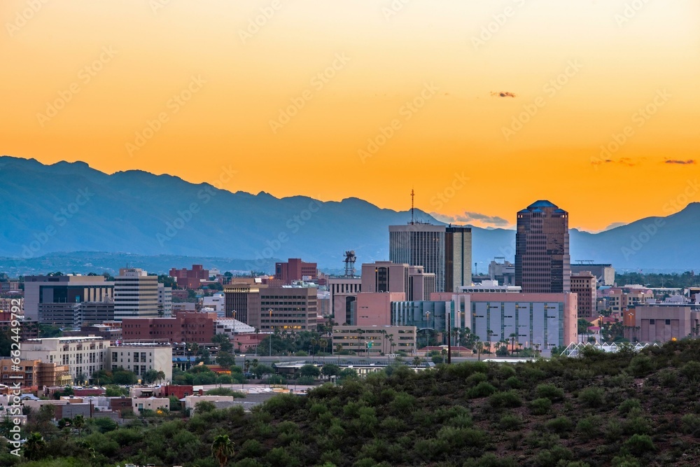 Aerial Vista of Tucson, Arizona - 4K City Skyline View Aerial Vista of Tucson, Arizona - 4K City Skyline View