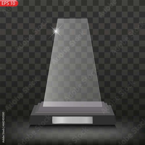 glass Winner trophies. Glass Trophy Awards. First place award, crystal prize and signed acrylic trophies.