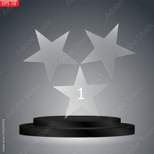 glass Winner trophies. Glass Trophy Awards. First place award, crystal prize and signed acrylic trophies.