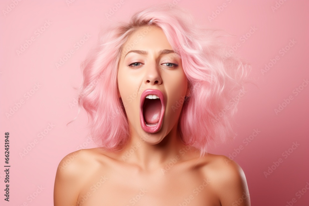 woman with a surprised expression with her mouth open
