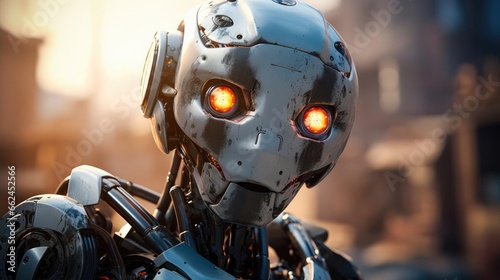 Portrait of a beautiful humanoid robot
