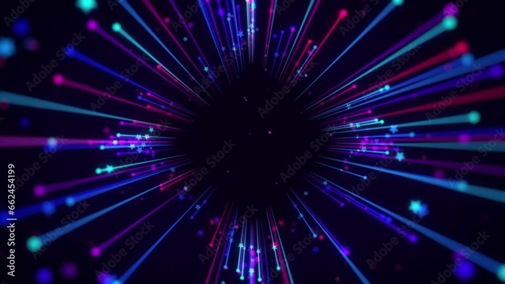Colorful Particles Event Game Trailer Titles - Cinematic Concert Stage Background Loop
