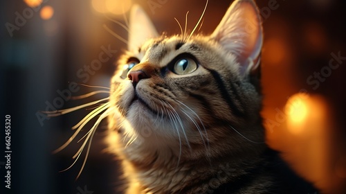 A close up of a cat with a blurry background