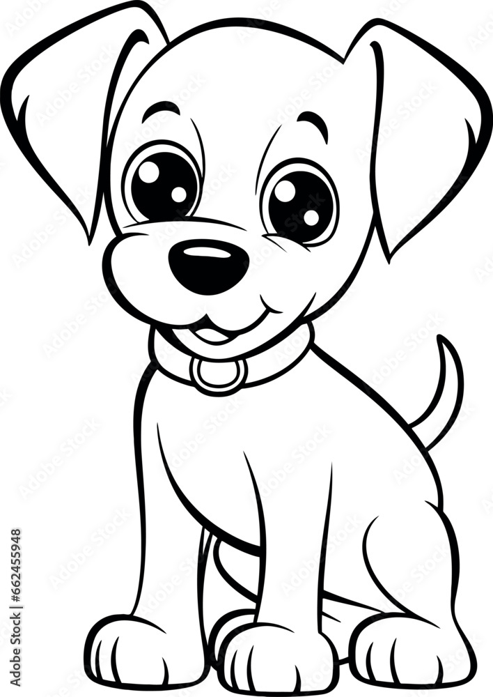 Obraz premium Cute Dog and puppy Coloring page
