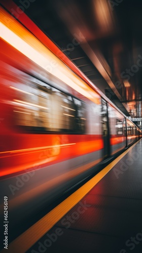 A blurry photo of a subway platform