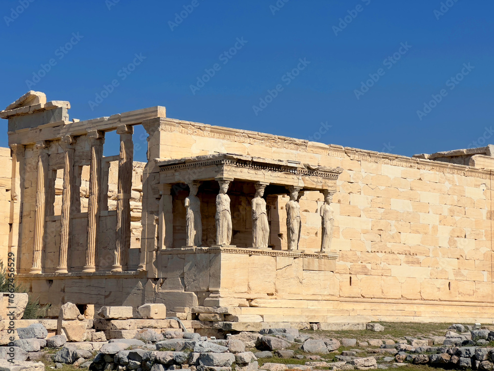 Parthenon on the Acropolis, Athens, Greece, Blue Sky, Architecture, Horizontal