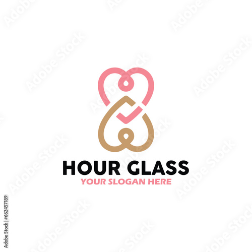 time hour glass logo design vector