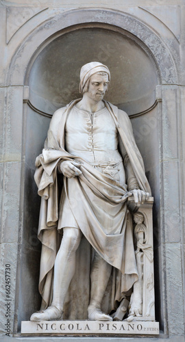 statue of Nicola Pisano in Florence, Italy photo