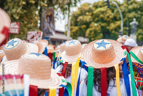 Arraial do Pavulagem is a musical group that develops an artistic and cultural movement that occupies the streets of Belém do Pará with its popular and colorful processions in June and October photo