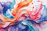 Colorful Streams: Exploring the Captivating Beauty of Abstract Watercolor Art, Generative AI