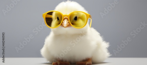 Little Chick Wearing Sunglasses with Generative AI