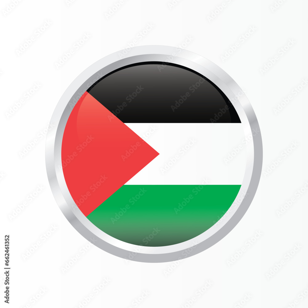 flag of Palestine vector icon illustration Palestinian flag happy independence day round circle